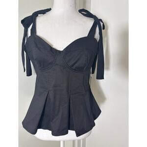 NWT Hyacinth House Black Cotton Bustier Sz XL